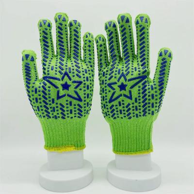 China Factory Price Anti-Slip 10 Gague Knitted Cotton Polyester Work Gloves With PVC Dotted for sale