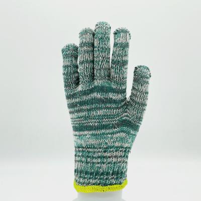 China Wholesale Green Mechanical Working Gloves Anti-Slip Industrial Hand String Knitted Cotton Gloves For Construction for sale