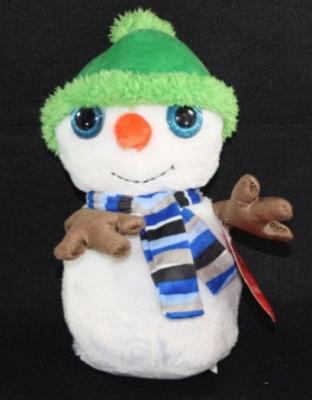 China Small Snowman Plush Christmas Ornaments 15 Inch Looky Boo Stuffed Animal for sale