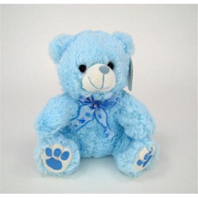 China 8cm Small Blue Teddy Bear Stuffed Animal Paw Print For Boy Baby Shower Gift for sale