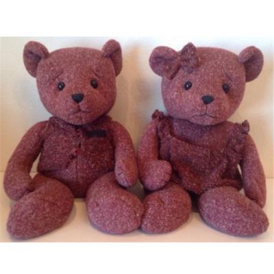 China Handcraft Plush Teddy Bears By Isaiah Large Pair Set Silk Wool Blend 10cm for sale