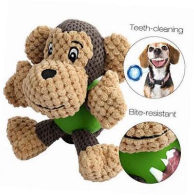 China Durable Monkey Shaped Plush Pet Toys , Squeaky Dog Toys For Aggressive Chewers for sale