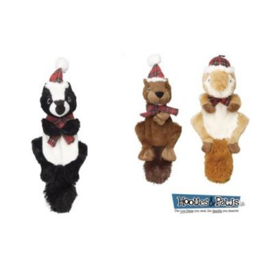 Chine L'animal familier professionnel de peluche de cadeau d'animal familier joue le Squeaker Crinkler d'écureuil de Noël de Skinneeez de vacances à vendre