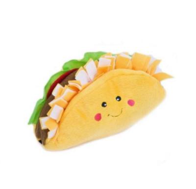 China Cute Baby Soft Toys NomNomz Squeaker Foodie Pup Taco Plush Dolls Customized Size for sale