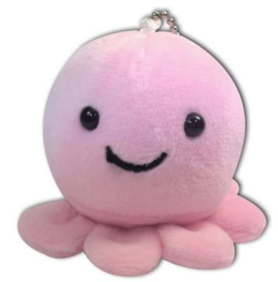 China Cute Small Stuffed Animal Keychain Pink Baby Octopus Round Soft Plush Toy for sale