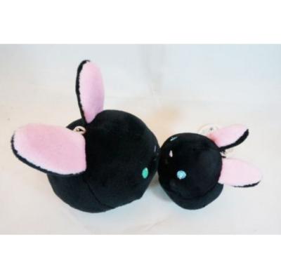 China Lightweight Plush Keychain Toys , Black Plush Bunny Keychain 4cm 5cm 6cm for sale