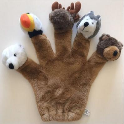 China Marionetas animales del finger del parque zoológico, marionetas de mano del peluche para los niños educativos en venta