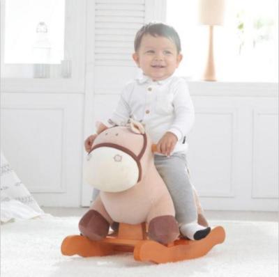 China Fashion Child Rocking Horse , Khaki Donkey Rocking Horse Great Traditional Toy for sale