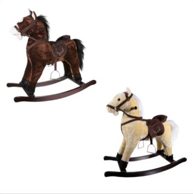 China Children'S Xmas Gift Plush Rocking Toy , Plush Rocking Horse With Sound And Movement for sale