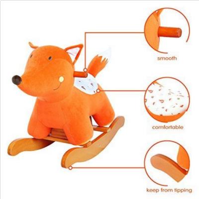 China Labebe Child Plush Rocking Toy , Fox Shaped Stuffed Sit On Animal Rockers for sale