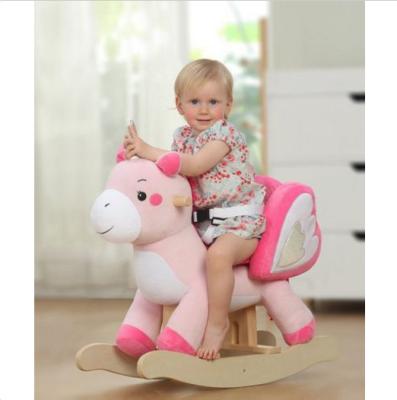 China Labebe Princess Pink Unicorn Rocking Horse Indoor For Children Riding On Playing for sale