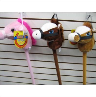 China 29 Inch Brown / Pink Stick Horse Giddy-Up And Go Pony W Real Sound for sale