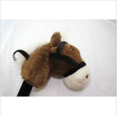 China 32 Inch Plush Stick Horse Brown White Lone Ranger Music Animated For Gift for sale