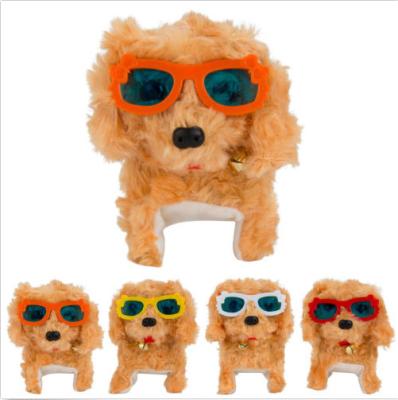 China Colorful Glasses Electronic Stuffed Dog , Walking Talking Stuffed Animals Barking Wagging for sale