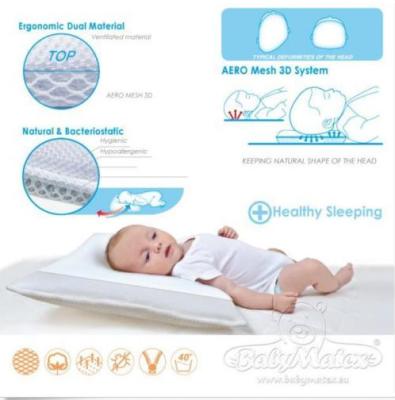 China AERO 3D Ergonomic Memory Foam Pillow Baby Flat Head Prevention With Customized Color for sale