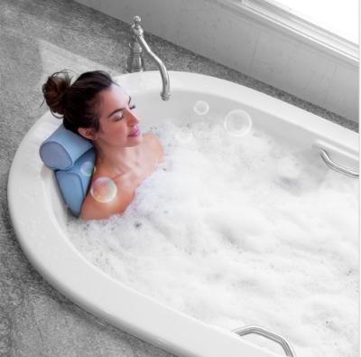 China 3D Mesh Home Spa Bath Pillow With 4 Suction Cups , Neck & Back Support for sale