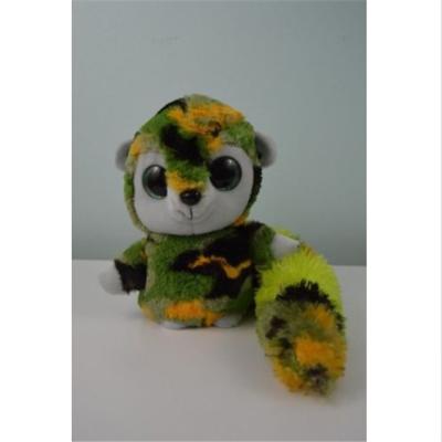 China Custom Beautiful Cute Plush Dolls Camo Camouflage Green Stuffed Lemur Toys for sale