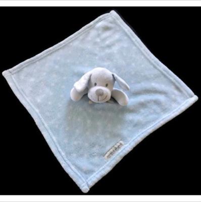 China Blue White Puppy Dog Kids Plush Dolls Stuffed Animal Blanket For Picnic , Bath for sale