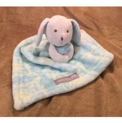 China Blue And Yellow Bunny Rabbit Security Blanket Breathable For Kids for sale