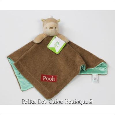 China NWT Disney Classic Kids Plush Dolls Winnie The Pooh Brown Plush Security Blanket for sale