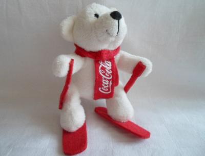 China Promotion Cola Audited Factory Cola Polar Bear Plush Stuffed Soft Animal Toy Ski Xmas Christmas SALE cola audited for sale