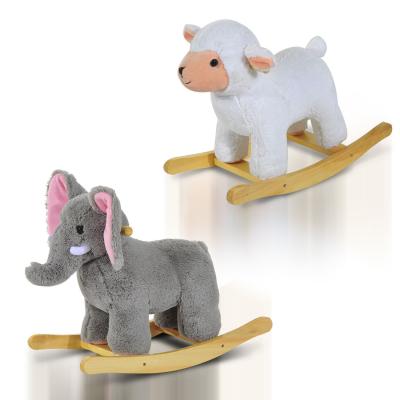 China Baby Kids Plush Toy Rocking Horse Elephant Sheep Style Ride on Rocker/ Songs for sale