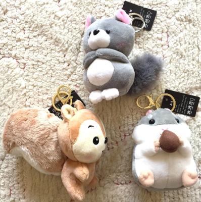 China Lovely Animal Stuffed Plush Soft Toy Key Chain Squirrel Hamster Chain Bag for sale