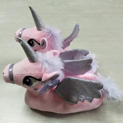 China Stuffed Indoor Slipper Plush Unicorn Wholesale Kids Animal Slippers for sale