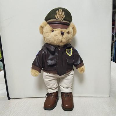 China o luxuoso macio enchido enchido costume da polícia dos peluches do brinquedo do urso de peluche carrega à venda