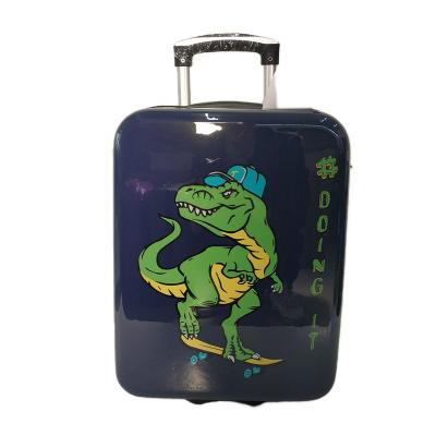 China Hard Shell Suitcase Packaging Box Trolley Luggage Storage Suitcases Bag Hard Shell Hand Travel For Kids Polished Car Dinosaur Printed Unisex ABS 16