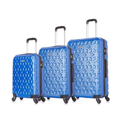 China Hard Shell Suitcase Packaging Box 2023 Branded Small Blue Clear Custom 3 Piece Trolley Luggage Set Sample Luggage Boxes Carry On Suitcase Child for sale