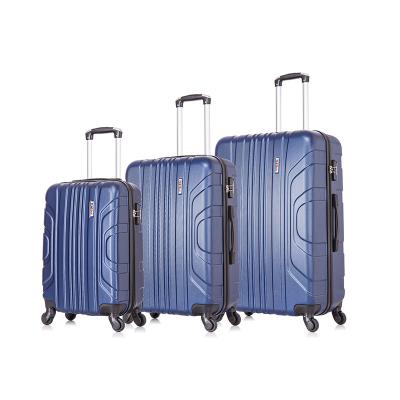 China Shell Suitcase Packaging Box Promotional Hard Shell High Quality Dark Blue Weekend Travel Outdoor School Bag Fashion Cheap Hotel Luggage Suitcase Sets On Sale for sale