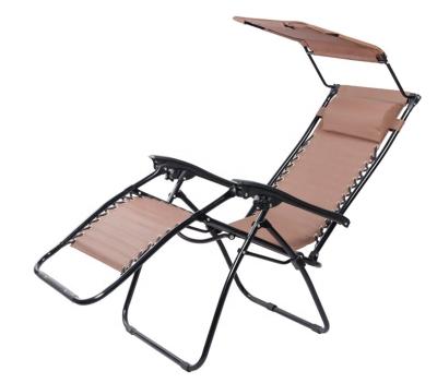 China Foldable Beach Chair Weightless Chair Folding Outdoor Camping Chair With Canopy Shade for sale