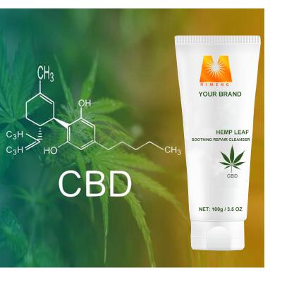 China Acne Treatment Customizing Your Brand 100% No Stimulation Hemp Leaf Face Cleanser for sale