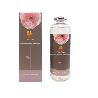 China Acne Treatment Customizing Your Brand Cold Extract Rose Facial Toner 100% Pure Organic Rose Water Face Spray for sale