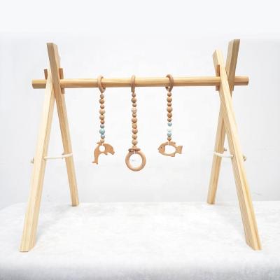 China Activiteit Soft Gym Baby Wooden Hook Hang Toys Baby Gym Activity Play Mat for sale