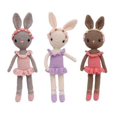 China Handmade 100% Cotton Creative Plush Children Toys Bunny Gilr Crochet Amigurumi for sale