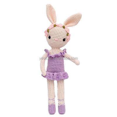 China Organic Plush Makers Crochet Colorful Toy Cotton Crochet Rabbit Doll Amigurumi Toy for sale