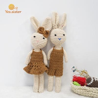 China Baby Toy Amigurumi Bunny Crochet Animal Bunny Baby Plush Stuffed Toy for sale