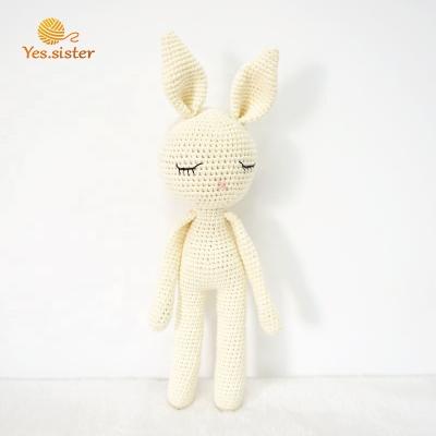 China Handmade Amigurumi Bunny Knitted Animals Stuffed Dolls Plush Crochet Rabbit Gift Baby Kids Toys for sale