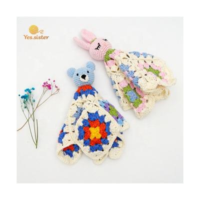 China Plush Crochet Safety Blanket Baby Comforter Plush Toys Lovely Calming Sensory Toy for sale