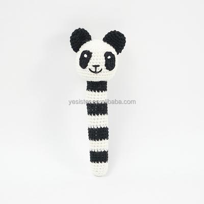 China Cotton Crochet Baby Rattle Toy Natural Baby Teether Amigurumi Baby Soft Animal Rattle for sale