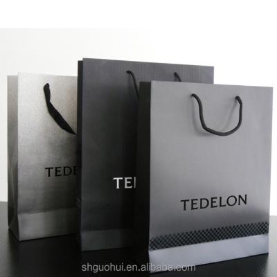 China Aseptic Folded Shopping Paper Bag , Paper Bag With Logo Printing for sale