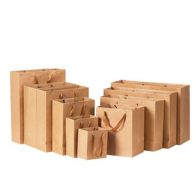 China Recyclable/Durable Custom Your Own Logo Brown Kraft Paper Bag Food With Handle Kraft Paper Gift Wedding Paper Bag for sale