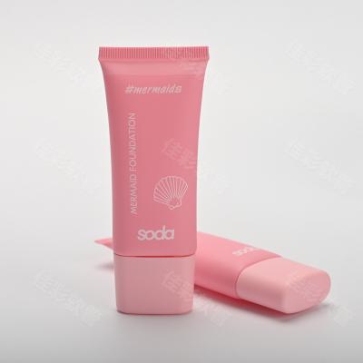 China BB Cream Tube OEM ODM Empty Oval Sunscreen Cosmetic Packaging Flat Lotion Tube For Cosmetic Packaging 30ml for sale