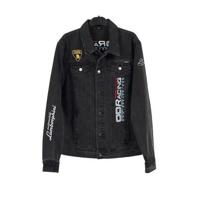 China Viable DiZNEW China manufacturer plus size men black denim jacket at sale price for sale