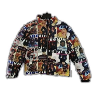 China DiZNEW Viable High Quality Custom Stripper Jacket Men Sublimation Printed Winter Heavy Warm Padded Jacket for sale