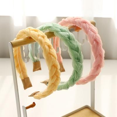 China Fashion MEROYAL Braid Headband Women Handmade Wholesale Hair Accessories Custom Gauze Hair Band For Girl for sale