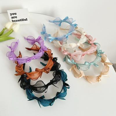 China Wholesale Fashion MEROYAL Gauze Headband Multi Bowknot Headbands Fashion Knot Hair Circle for Women for sale