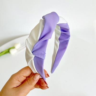 China MEROYAL fashion contrast color wholesale headband twisted simple style women shape headbands for sale